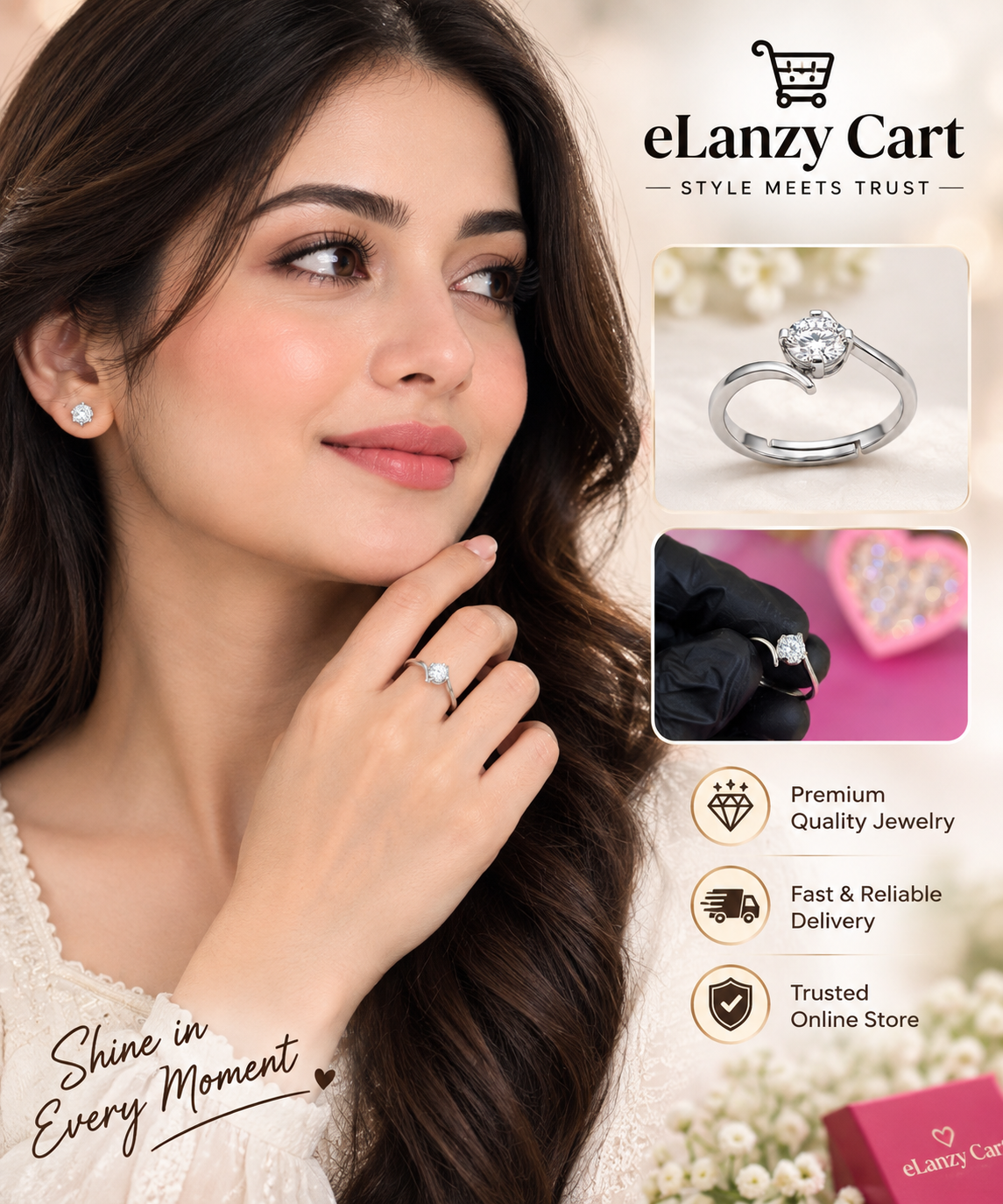 Elegant Open-Adjustable Silver Ring