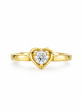 Golden Heart Crystal Ring