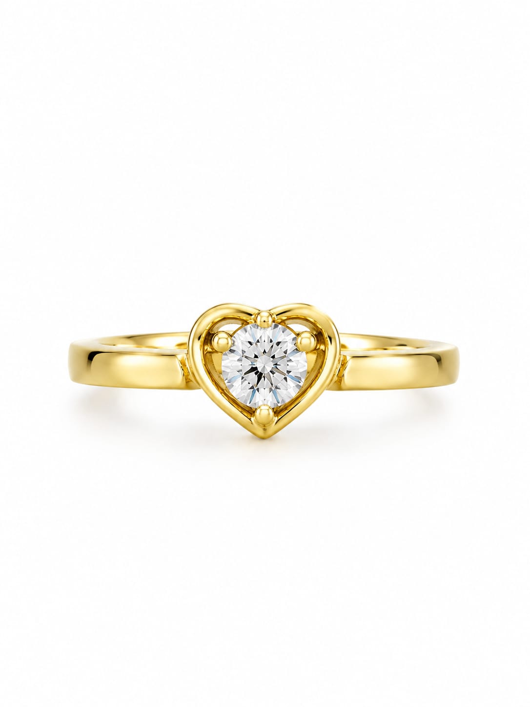 Golden Heart Crystal Ring