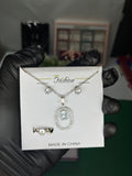 Crystal halo pendant necklace set