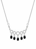 Black drop halo necklace