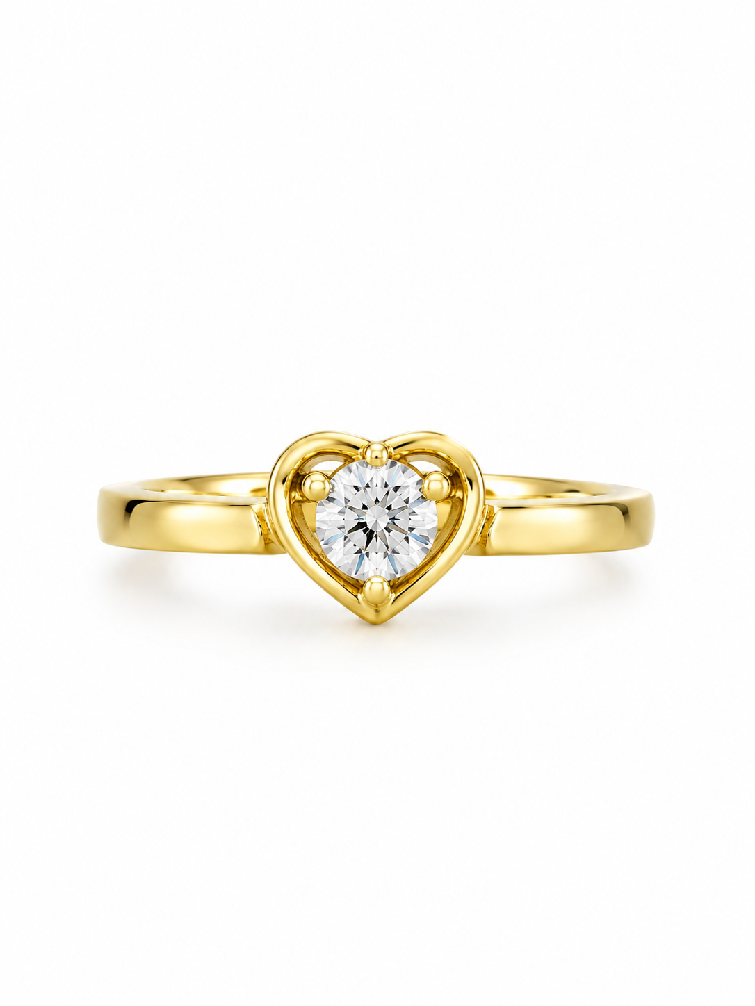Golden Heart Crystal Ring